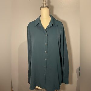 Oversized teal  button up